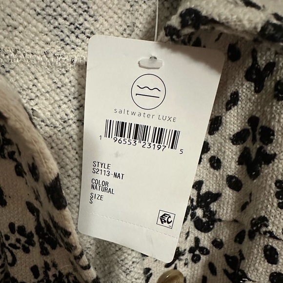Saltwater LUXE Natural and Black Boho Pattern Shacket/ Jacket.  NWT Size S. - Picture 4 of 9